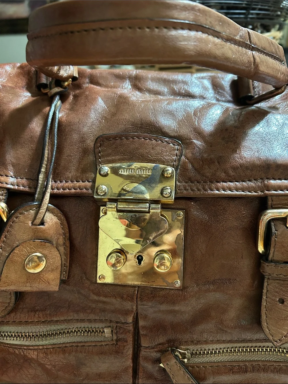 Vintage Miu Miu Leather Satchel Bag